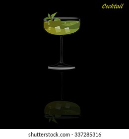 Alcohol and cocktails drinks. Vector illustration.