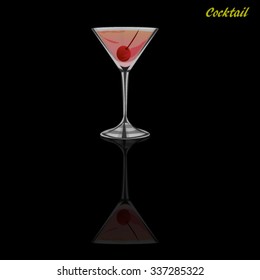 Alcohol and cocktails drinks. Vector illustration.