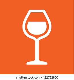 alcohol coctail cokctail icon summer white icon on orange background