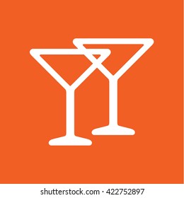 alcohol coctail cokctail white icon orange background summer icon