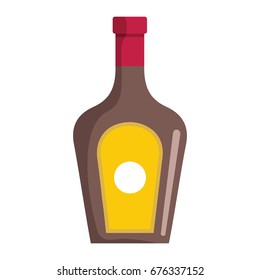 Alcohol cognac bottle isolated vector illustration. Element for alcohol drinks design, web, infographics
