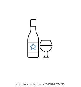 alcohol concept line icon. Simple element illustration. alcohol concept outline symbol design.