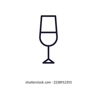 Alcohol concept. Modern outline high quality illustration for banners, flyers and web sites. Editable stroke in trendy flat style. Line icon of drink.