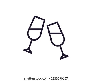 Alcohol concept. Modern outline high quality illustration for banners, flyers and web sites. Editable stroke in trendy flat style. Line icon of drink.