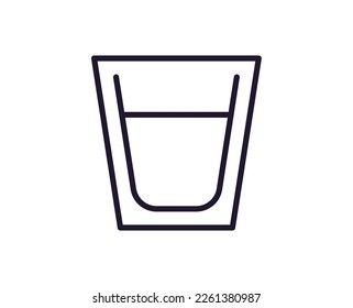 Alcohol concept. Modern outline high quality illustration for banners, flyers and web sites. Editable stroke in trendy flat style. Line icon of drink.