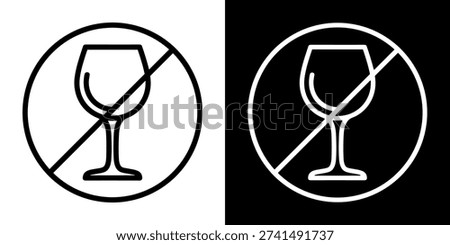 Alcohol Consumption Ban in Area icon collection in filled and stroke style