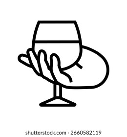 Alkoholkonsum Linie Symbol Vektor. Zeichen für Alkoholkonsum. isoliertes Kontursymbol, schwarze Illustration