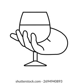 Alkoholkonsum Linie Symbol Vektor. Zeichen für Alkoholkonsum. isoliertes Kontursymbol, schwarze Illustration