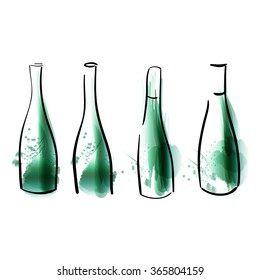 Alcohol Drawings. vector illustration