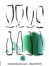 Alcohol Drawings. vector illustration