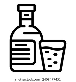 Alcohol drink addiction icon outline vector. Patient use substance. Excess alcoholic