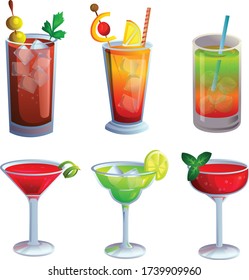 alcohol drink beverage set collection vector illustration