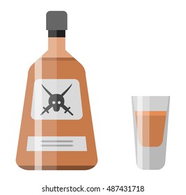 Alcohol drink bottle isolated on white background