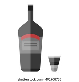 Alcohol drink bottle isolated on white background