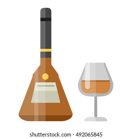 Alcohol drink bottle isolated on white background