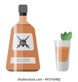 Alcohol drink bottle isolated on white background