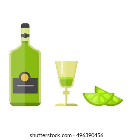 Alcohol drink bottle isolated on white background