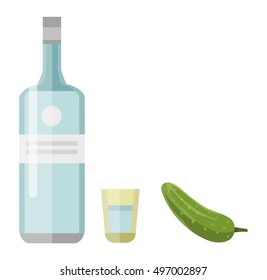 Alcohol drink bottle isolated on white background