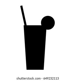 alcohol drink and cocktail glass with lime for menu, vector illustration