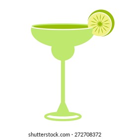 Alcohol drink and cocktail icon in flat design style. Cocktail icon. Vintage Cocktail. Vector illustration of cocktail. Margarita