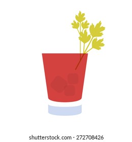 Alcohol drink and cocktail icon in flat design style. Cocktail icon. Vintage Cocktail. Vector illustration of cocktail. Bloody Mary