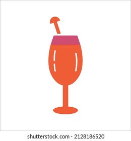 Alcohol, drink, glass, wine icon. Simple editable vector graphics.