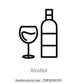 Alcohol and drink icon concept