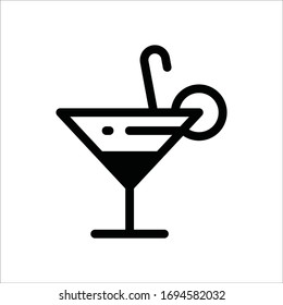 Alcohol drink icon. Martini vector icon. Alcohol flat sign design. Martini symbol pictogram. 