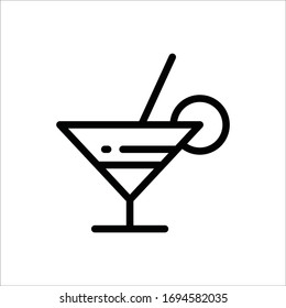 Alcohol drink icon. Martini vector icon. Alcohol flat sign design. Martini symbol pictogram. 