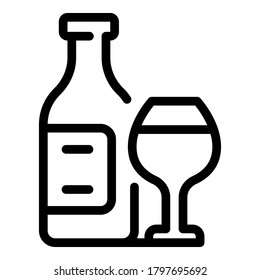 Alcohol drink icon. Outline alcohol drink vector icon for web design isolated on white background