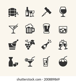 Alcohol drink - icon set