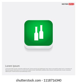 Alcohol drink iconGreen Web Button - Free vector icon