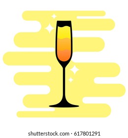 Alcohol drink logo on colored background. Champagne vector icon