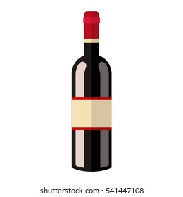 Alcohol drink wine bottle vector.