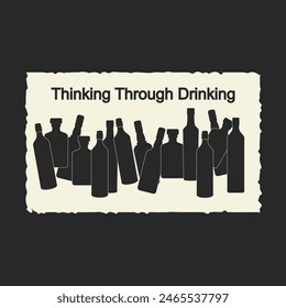 Alcohol drinking theme. T shirt graphics. print. vector