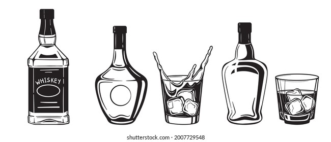 alcohol drinks bottles engraving