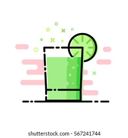 Alcohol drinks and cocktails icon in filled outline design style. Cocktail glass with drink icons for menu, web and graphic design. Vector illustration.