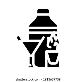 alcohol drinks glyph icon vector. alcohol drinks sign. isolated contour symbol black illustration
