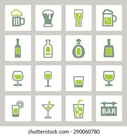 Alcohol drinks icon collection