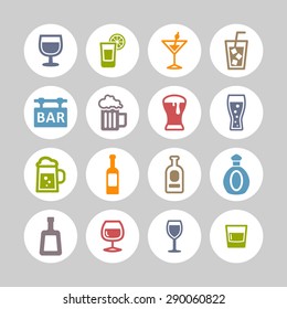 Alcohol drinks icon collection