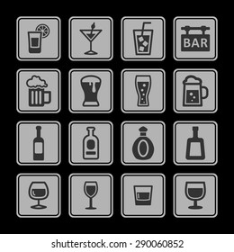 Alcohol drinks icon collection