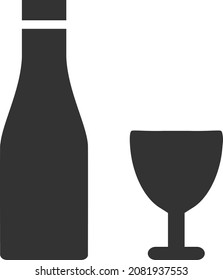 Icono de bebidas alcohólicas de estilo plano. Imagen de icono de bebidas alcohólicas vectoriales aisladas en un fondo blanco.