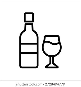 Ícone de bebidas alcoólicas, Line Vetor graphics