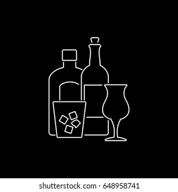 Alcohol drinks icon. Vector illustration.