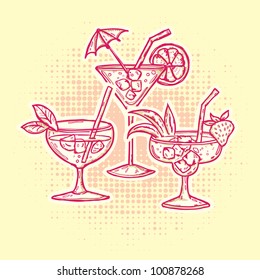 Alcohol Drinks Icons Set