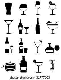 Alcohol Drinks icons set