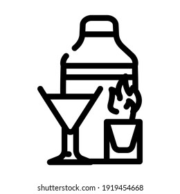 vector de icono de línea de bebidas alcohólicas. señal de bebidas alcohólicas. símbolo de contorno aislado ilustración negra