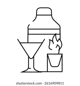 alcohol drinks line icon vector. alcohol drinks sign. isolated contour symbol black illustration