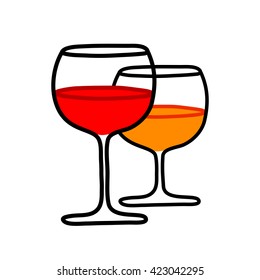 Alcohol drinks on white background 