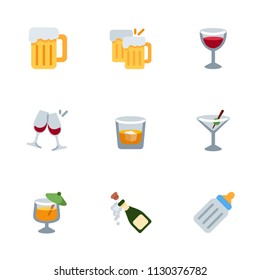 Alcohol drinks set beer martini cocktail milk Champagne  whiskey party Wine pub party shot